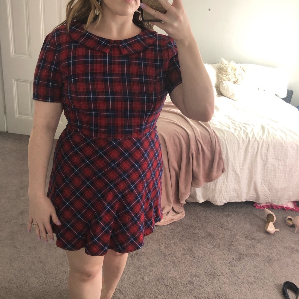Plaid Fit n Flare Mini Dress - Picture 5 of 6